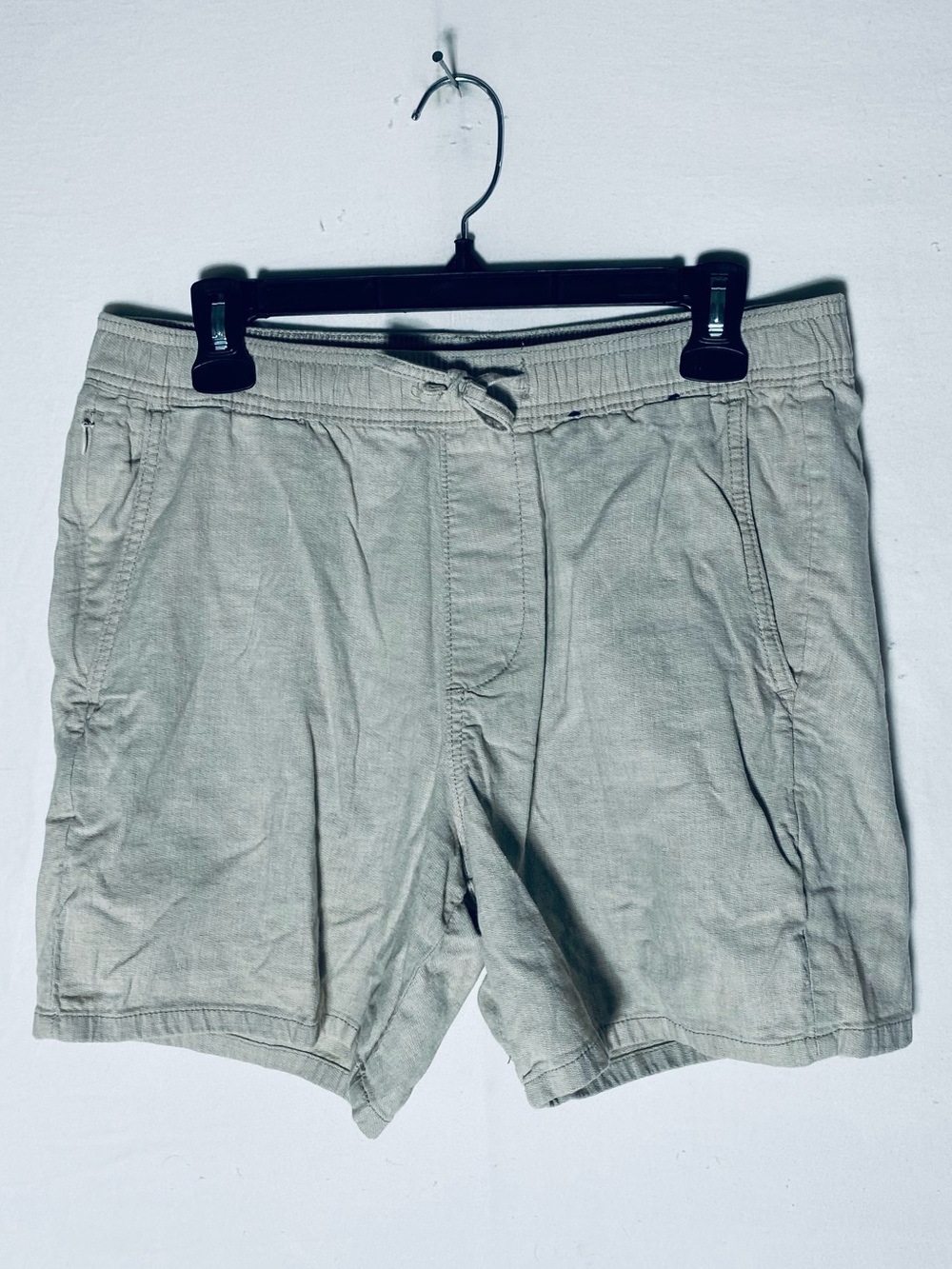 Hollister Jogger Epic Flex Beige Cotton Linen Flat Front Casual Shorts M Coastal